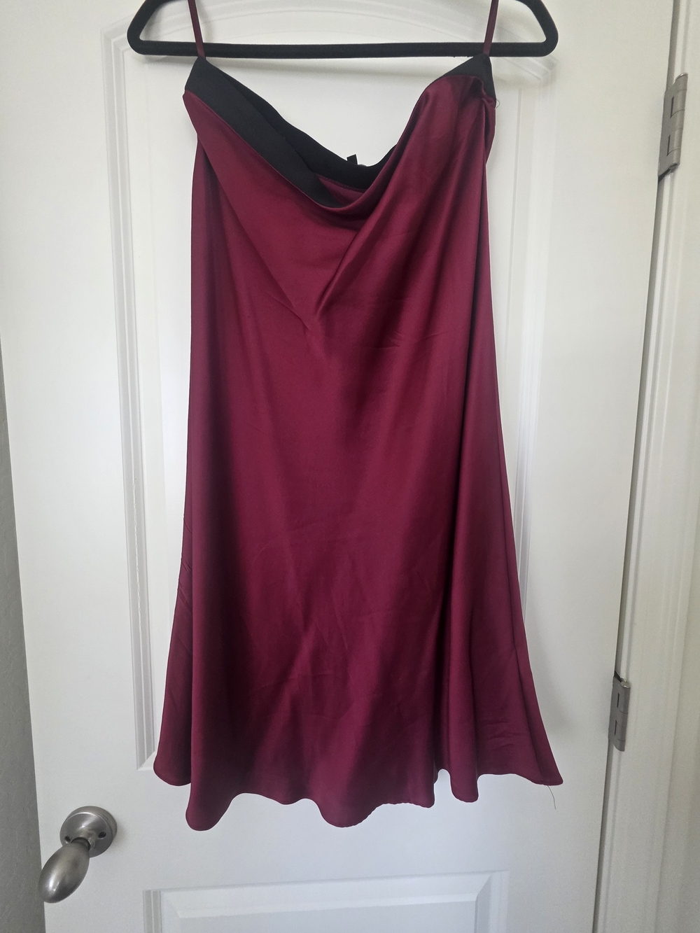 Quince Burgundy Silk Midi Slip Skirt